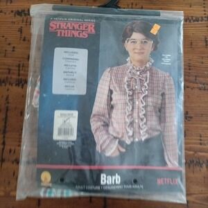 Stranger Things Netflix Barb Costume Shirt Size Small Plaid Ruffle Snap G1